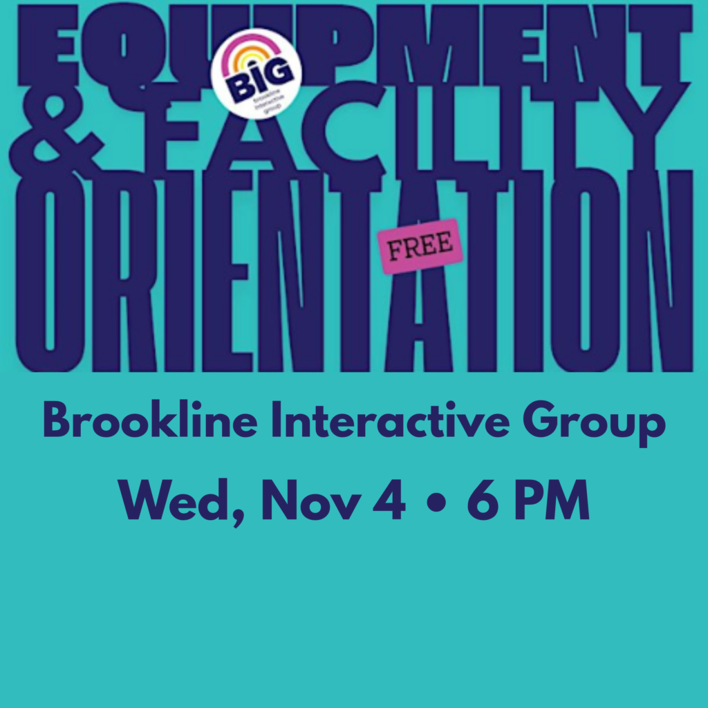 Equipment and Facility Orientation. Wednesday, November 4th, 6 PM.